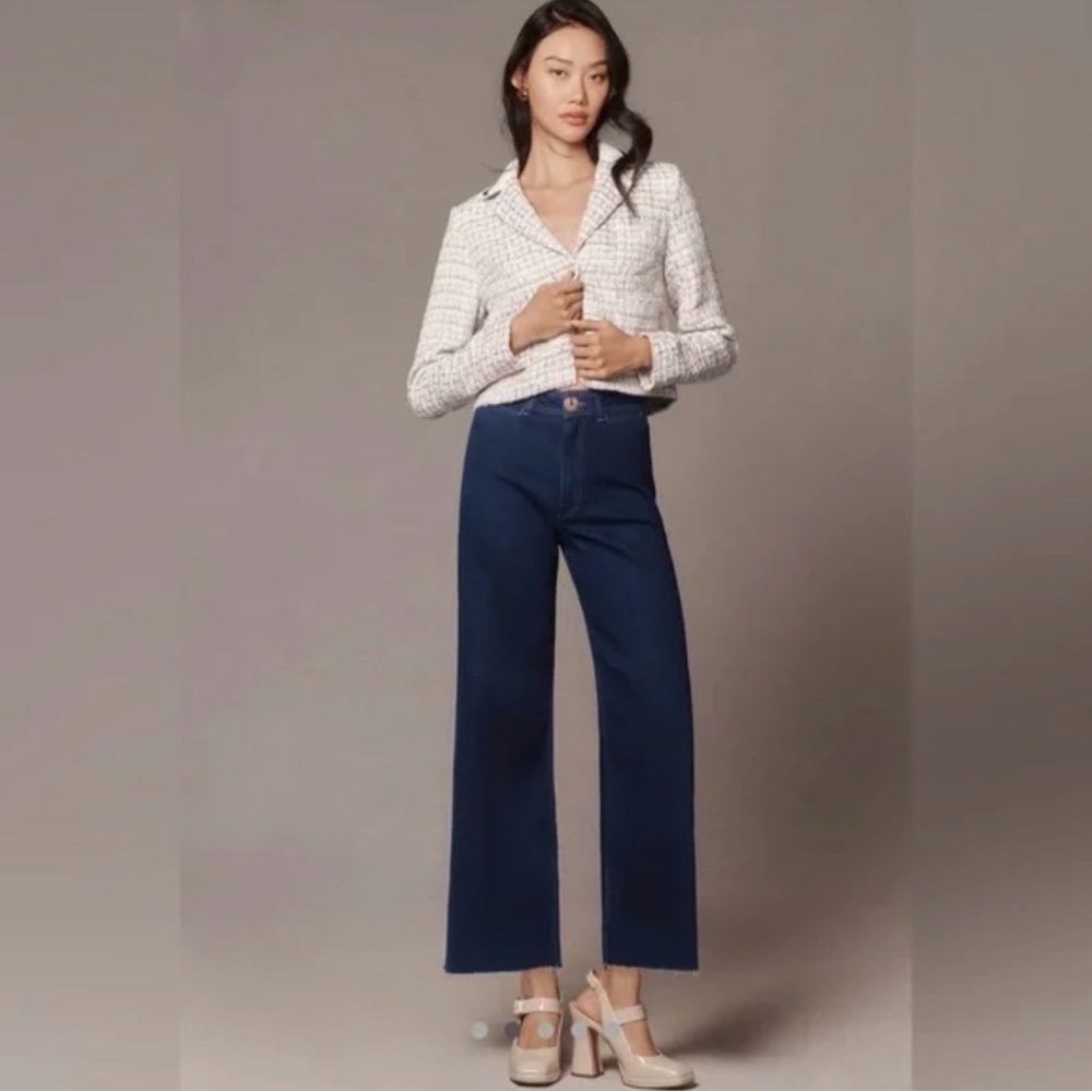 Anthropologie Maeve Wide Leg Dark Blue Jeans 24